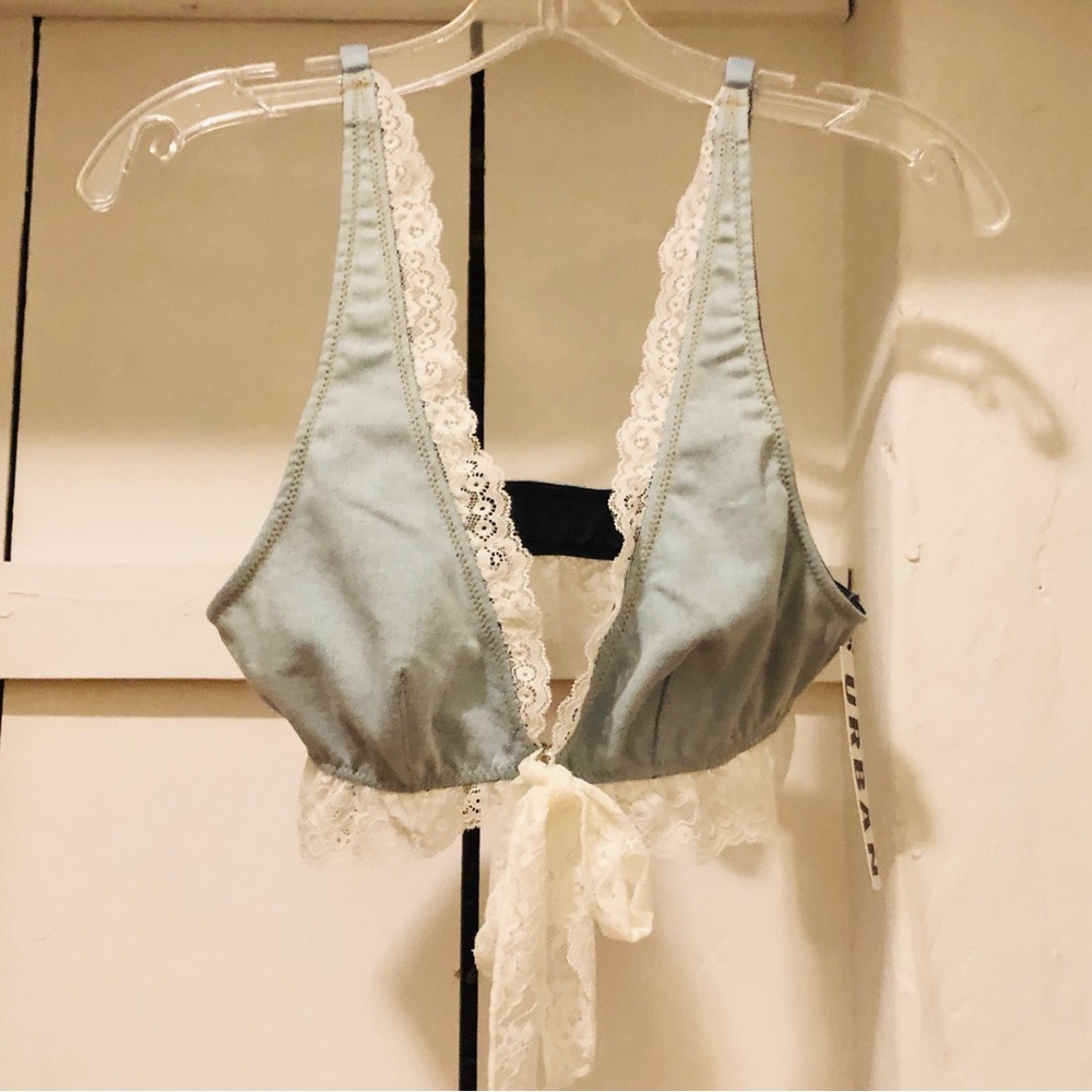 Out From Under Cowgirl Logic Denim Plunge Bralette. Size M. NWT. - Picture 8 of 11